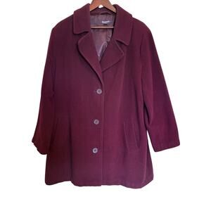 wool blend coat purple women's 18 by Roamans